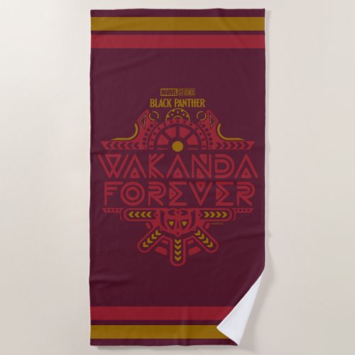 Wakanda Forever  Tribal Title Graphic Beach Towel