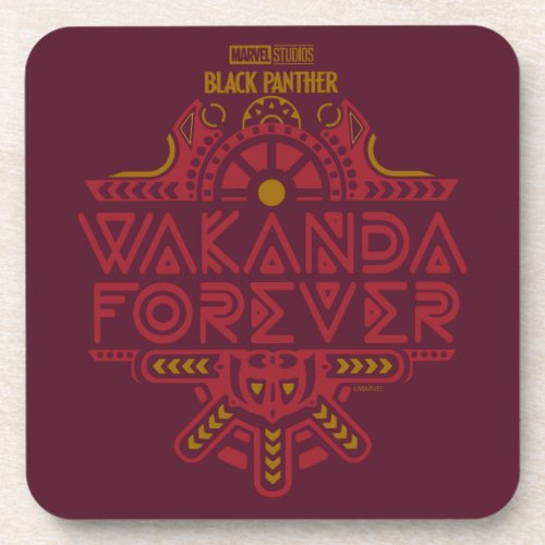 Wakanda Forever  Tribal Title Graphic Beverage Coaster