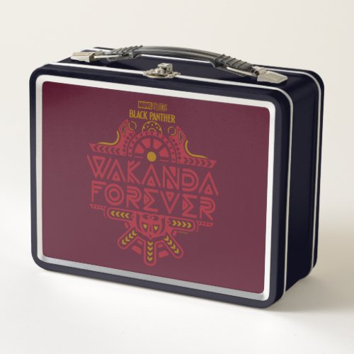 Wakanda Forever  Tribal Title Graphic Metal Lunch Box