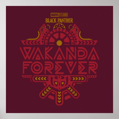 Wakanda Forever  Tribal Title Graphic Poster