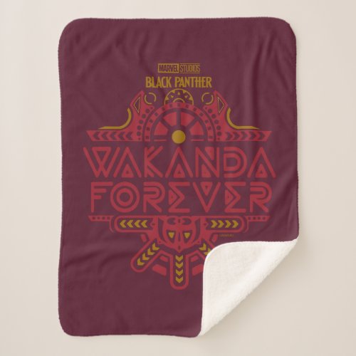 Wakanda Forever  Tribal Title Graphic Sherpa Blanket