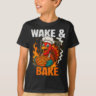 Wake And Bake Funny Vintage Turkey Thanksgiving Wo T-Shirt