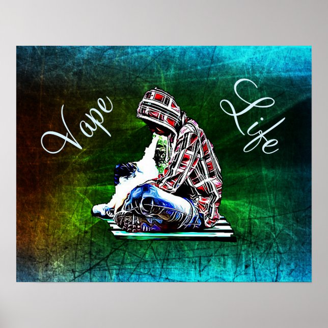 Wake and Vape Vaping Smoking Poster (Front)