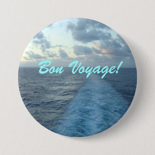Wake Bon Voyage Pinback Button (Front)