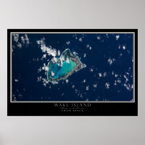 Wake Island Satellite Poster Map