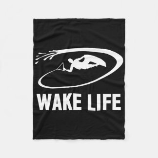 Wake Life Wake Surfing And Wakeboarding Fleece Blanket