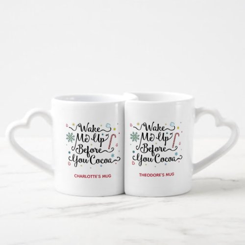 Wake Me Up Before You Cocoa Cute Personalized Name Coffee Mug Set