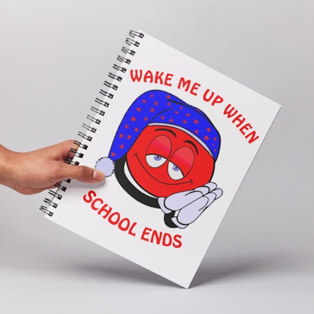 Wake me up when school ends funny emoji notebook (Creator Uploaded)