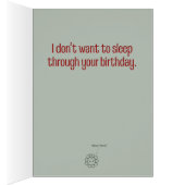 “Wake Me When It’s Time for Cake” Funny Birthday Cards (Inside (Right))