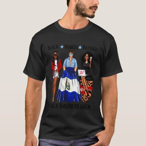Wake Pray Slay Black El Salvadorian Business Queen T-Shirt