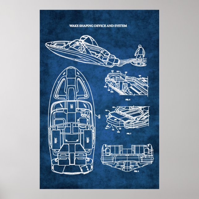 Wake Surfing Patent Art Print no. 2 (Front)
