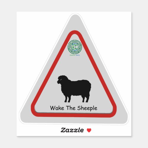 Wake The Sheeple With Complex Simple Logo Sticker