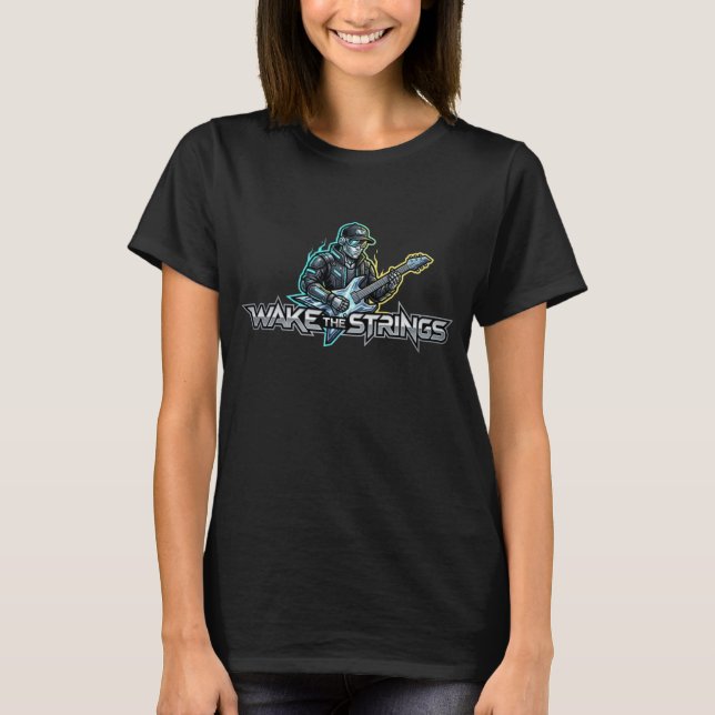 Wake The Strings Retro Future Art T-Shirt (Front)