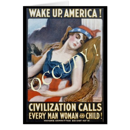 WAKE UP, AMERICA ! OCCUPY ! CARDS (Front)