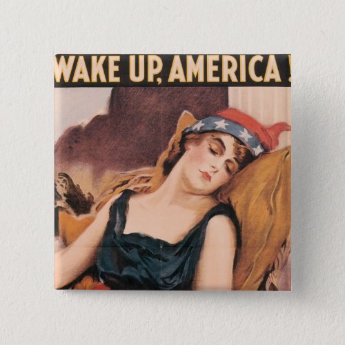 Wake Up America Pinback Button