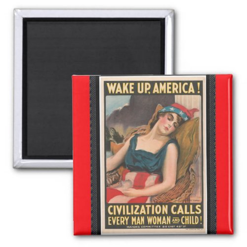 Wake Up America Poster Magnet