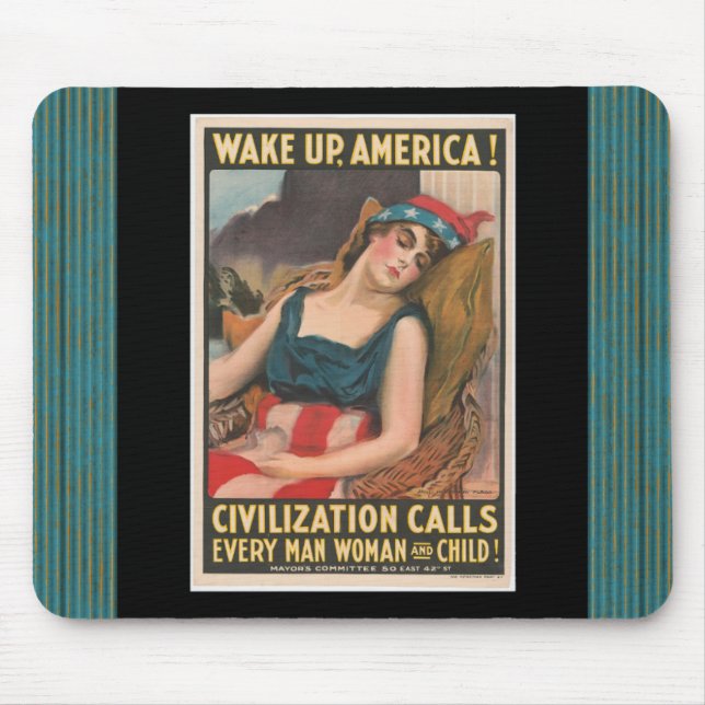 Wake Up America Poster Mouse Pad (Front)