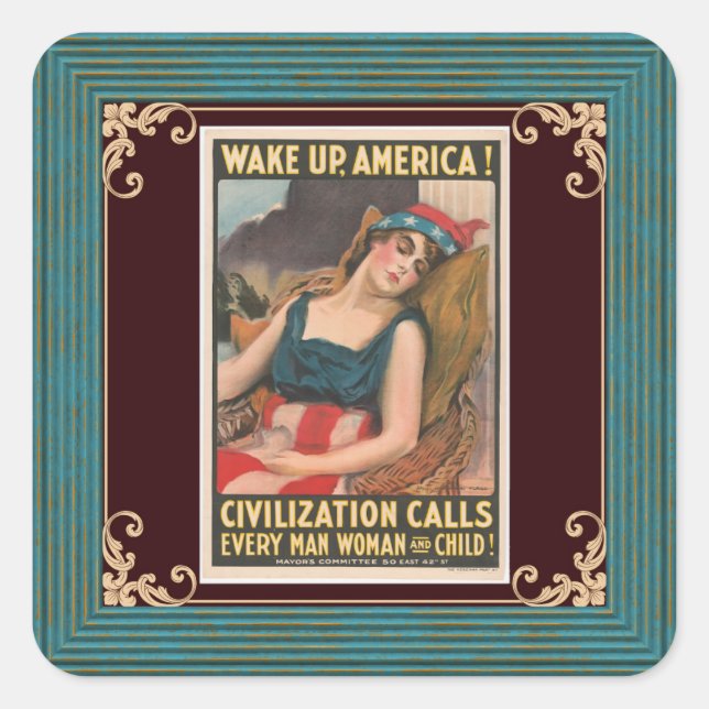 Wake Up America Poster Sticker (Front)