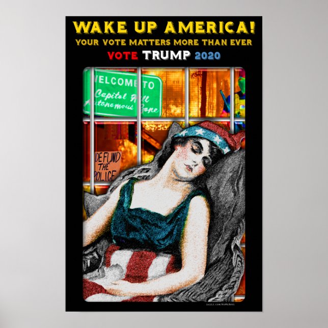 Wake Up America Trump 2020 Poster (Front)