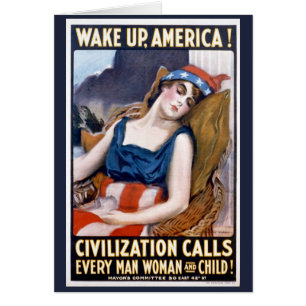 Wake Up America! Vintage Patriotic Freedom Art