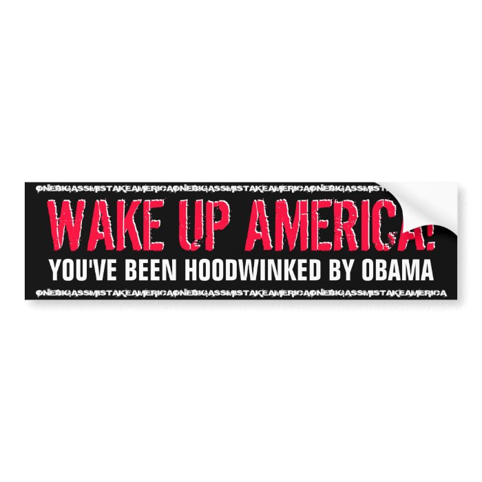 WAKE UP AMERICA YOU'VE BEEN HOODWINKED BY OBAMA BUMPER STICKER