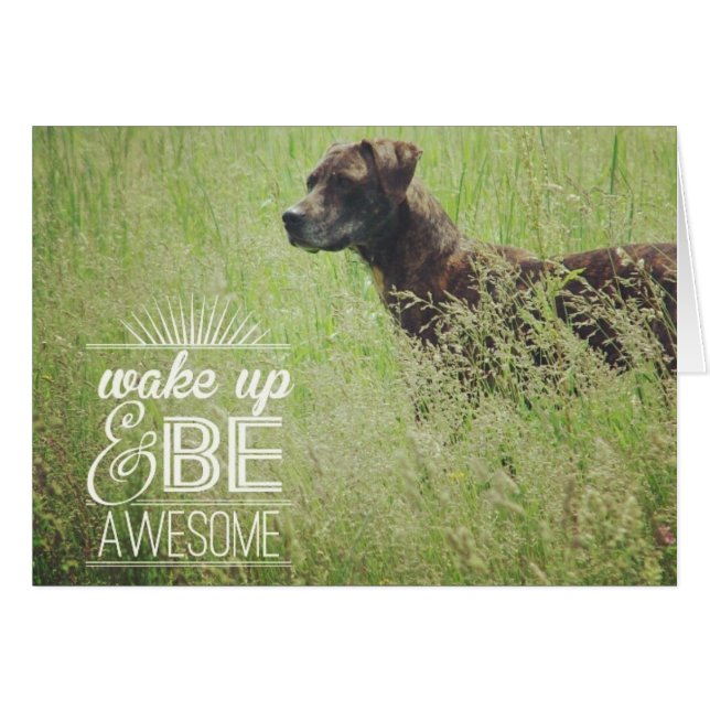 Wake up and be Awesome Dog Cards (Front Horizontal)