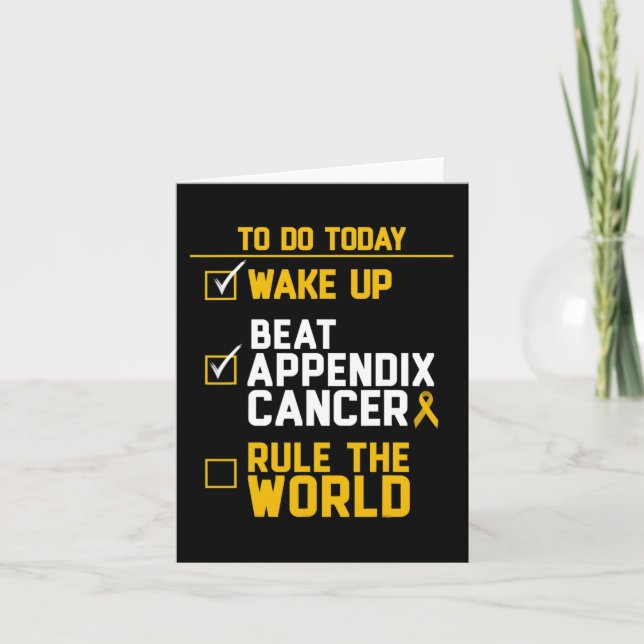 Wake Up Beat Appendix Cancer Rule the World  Card (Front)