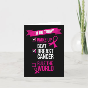 Wake Up Beat Breast Cancer Rule The World 3 Card