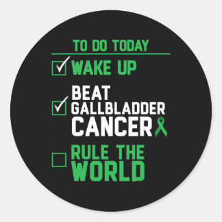 Wake Up Beat Gallbladder Cancer Rule The World Classic Round Sticker