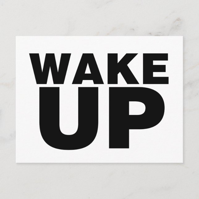 Wake Up Black Postcard (Front)