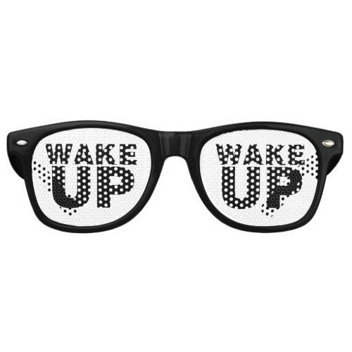 Wake Up Black Retro Sunglasses