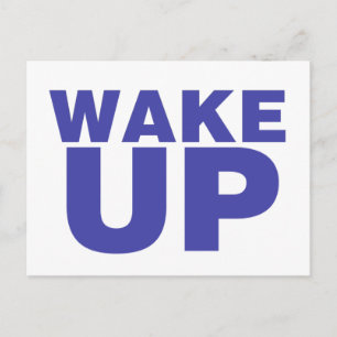 Wake Up Blue Postcard