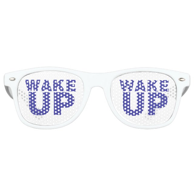 Wake Up Blue Retro Sunglasses (Front)