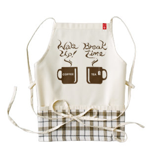 Wake up! Break time Zazzle HEART Apron