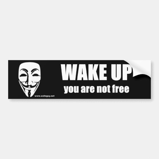 wake up bumper sticker (Front)