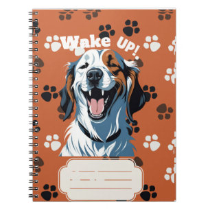 Wake up!!! Golden retriever Pop Art by CallisC  Notebook