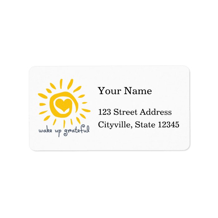 Wake Up Grateful Address Label