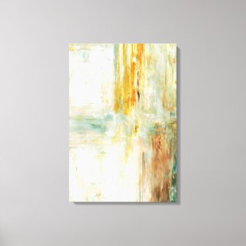 'wake Up' Green And Brown Abstract Art Painting Canvas Print by T30Gallery at Zazzle