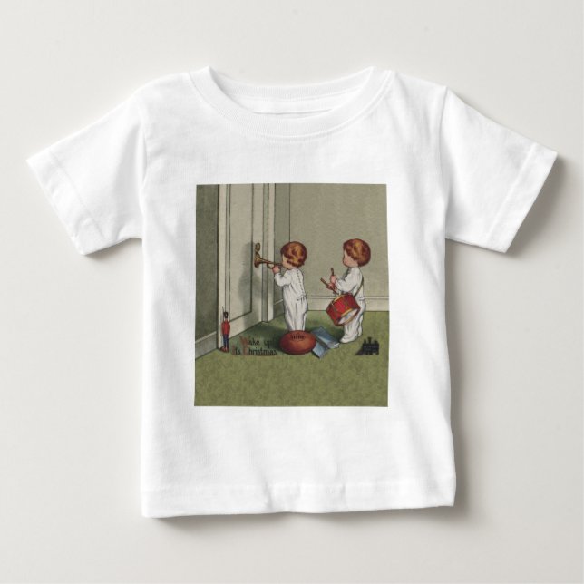 Wake Up Its Christmas cute child illustration Baby T-Shirt (Front)