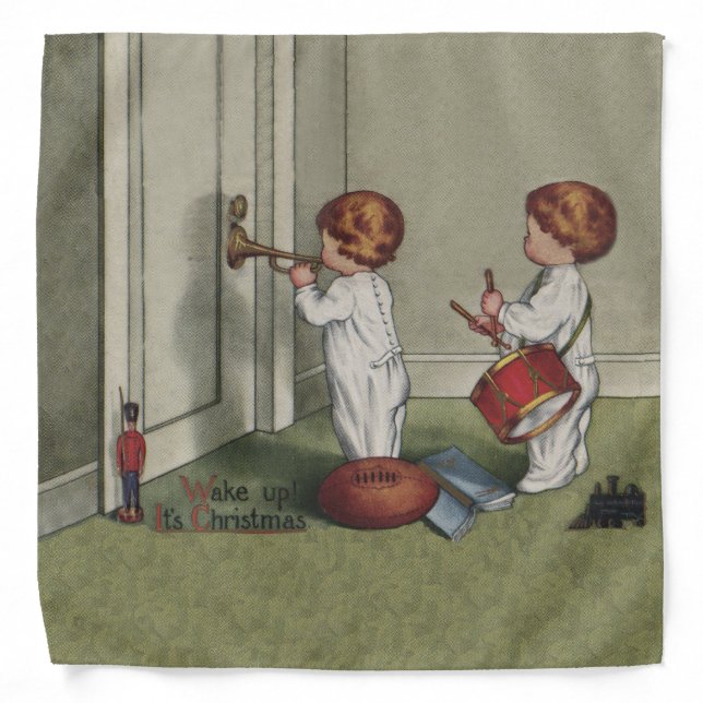 Wake Up Its Christmas cute child illustration Bandana (Front)