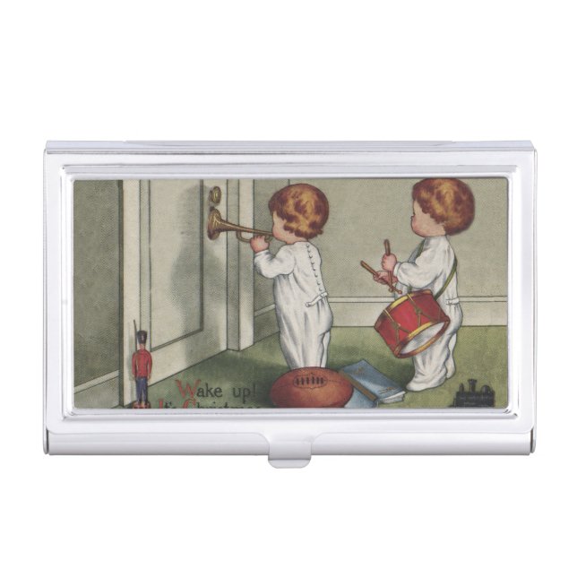 Wake Up Its Christmas cute child illustration Business Card Case (Front)