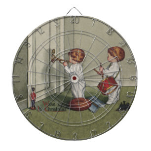 Wake Up Its Christmas cute child illustration Dartboard With Darts