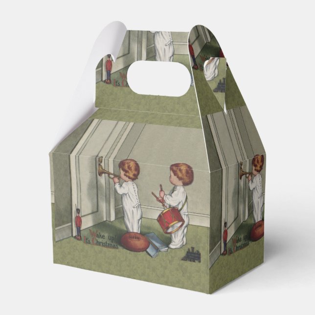 Wake Up Its Christmas cute child illustration Favor Boxes (Front Side)