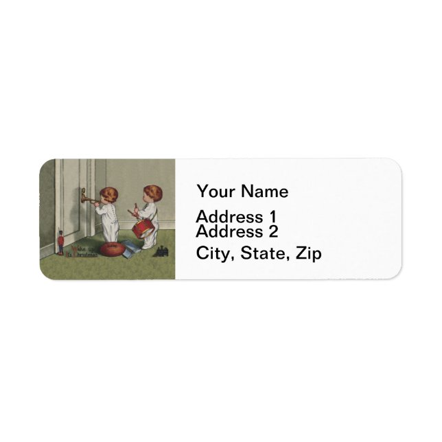 Wake Up Its Christmas cute child illustration Label (Front)