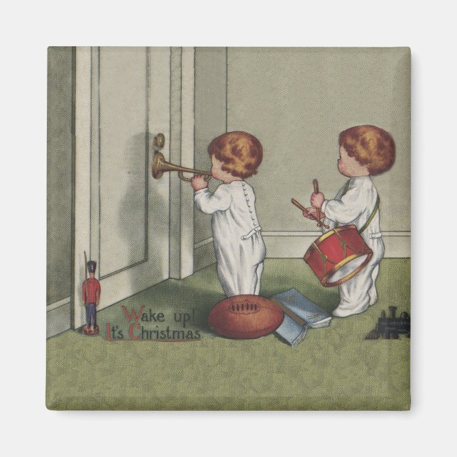 Wake Up Its Christmas cute child illustration Magnet (Front)