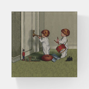 Wake Up Its Christmas cute child illustration Paperweight