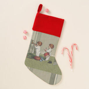 Wake Up Its Christmas cute child illustration Stocking