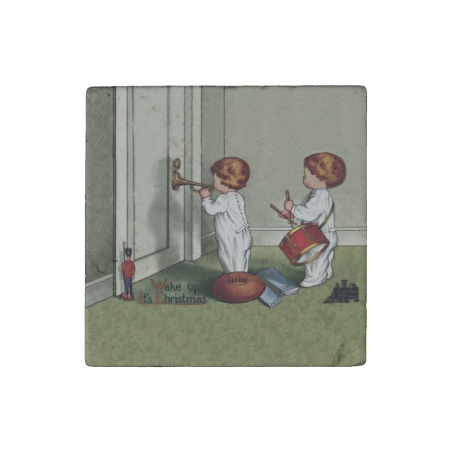 Wake Up Its Christmas cute child illustration Stone Magnet (Fourth Magnet)