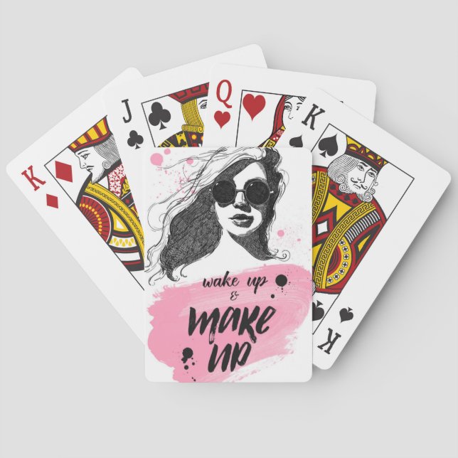 Wake Up & Make Up Poker Cards (Back)