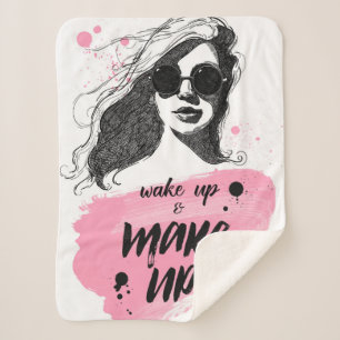 Wake Up & Make Up Sherpa Blanket